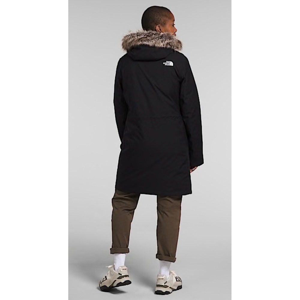 The North Face Womens Arctic Down Parka Black Faux Fur XXL 50 Dry Vent Winter - Picture 2 of 12